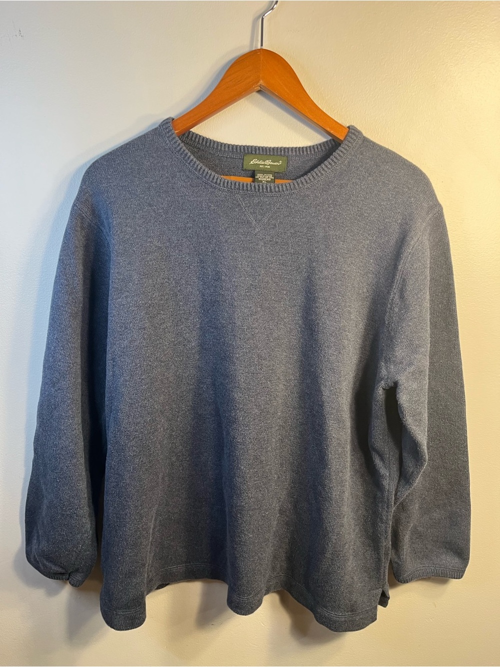 Eddie Bauer Crewneck Sweater 100% Cotton in Slate Blue Heather Women’s XL